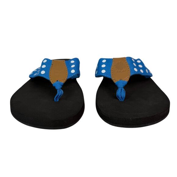 Yellow Box Blue White Polka Dot Sandals Comfort Women's Size 10 Flip Flop - Picture 6 of 10